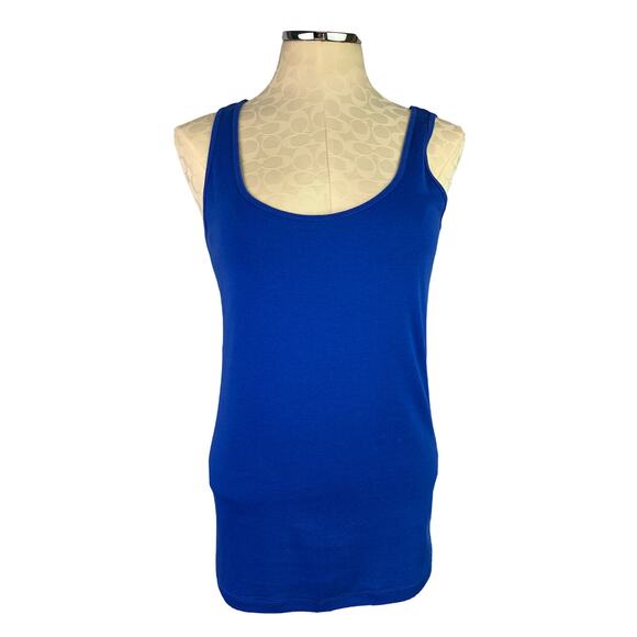 Large JCP Women's Royal Blue Jersey Knit Tank Top sleeveless Scoop Neck - Picture 1 of 6